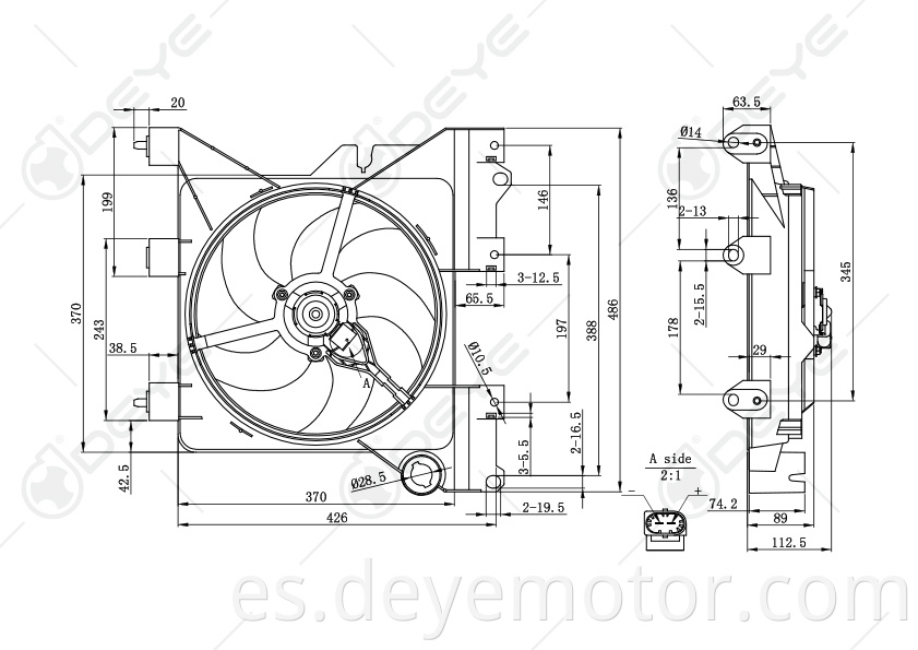 1253.A7 1253.96 1308.V7 ventiladores del radiador de refrigeración para Peugeot PARTNER CITROEN XSARA